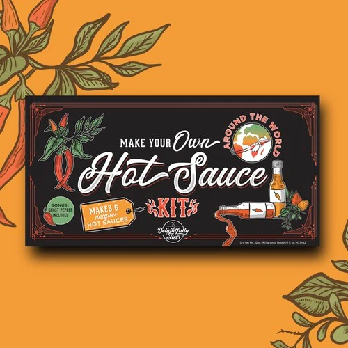 Artisan hot sauce gift packaging box custom logo printed USA