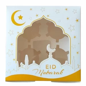 Custom Eid celebration gift packaging box with gold foil USA